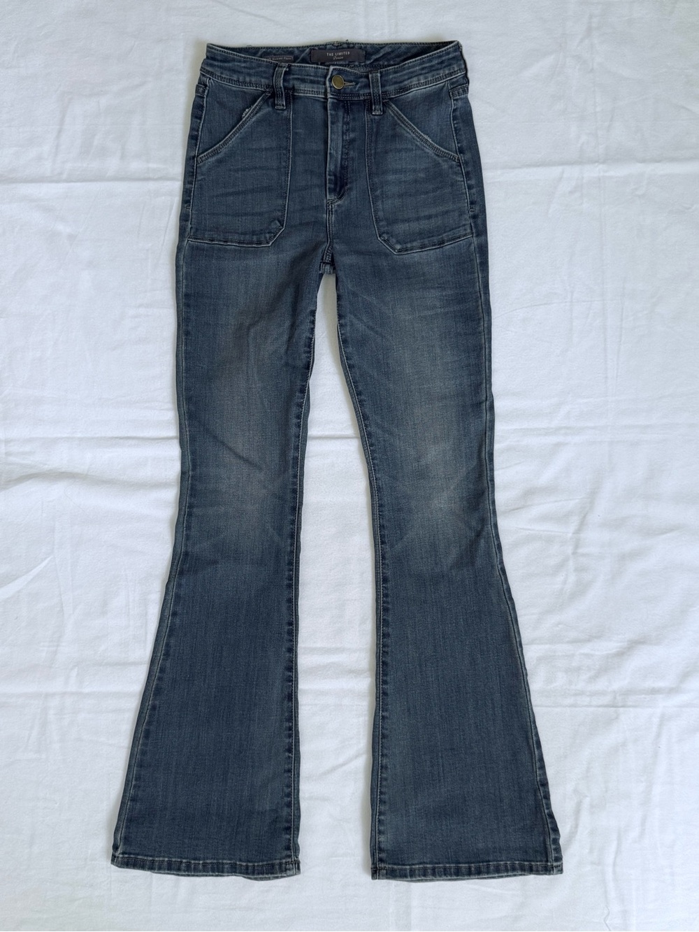 The Limited High Waisted Flare Jeans Patch Pocket Stretch Y2K Women’s 6R
